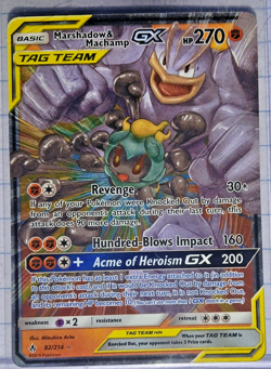 Pokemon Marshadow & Machamp GX 82/214 Holo GX Rare Unbroken Bonds NM - Image 1