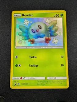Pokemon Rowlet SV2/SV94 Holo Hidden Fates: Shiny Vault NM - Image 1