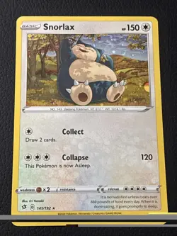 Pokemon TCG Snorlax 141/192 Rebel Clash Holo Rare Cosmos Holo Card - Image 1