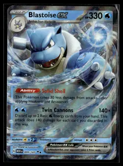 Pokemon TCG SV: Scarlet & Violet 151 #009/165 Blastoise ex - Image 1