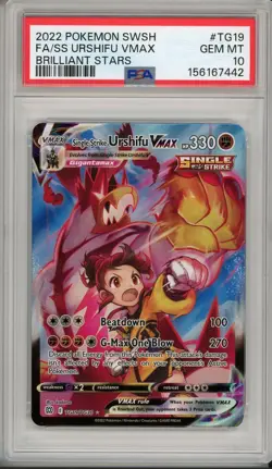 2022 Pokemon SWSH Brilliant Stars Single Urshifu VMAX Full Art #TG19 PSA 10 - Image 1