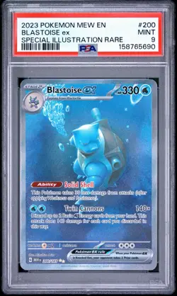 Pokemon TCG Scarlet & Violet 151 Blastoise EX Special Illustration Rare PSA 9 - Image 1