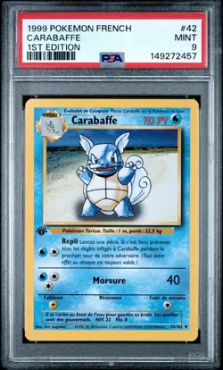 Carte Pokemon Carabaffe 42/102 Set de base Edition 1 PSA 9 - Image 2