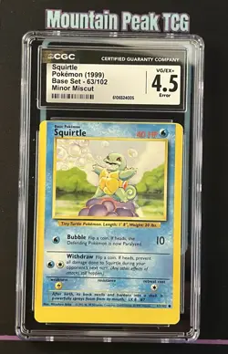 MISCUT CGC4.5 Squirtle 063/102 Base Set - Pokemon Card - Image 1