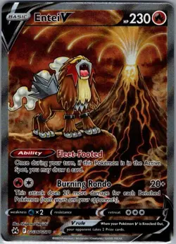 Entei V GG36/GG70 SWSH: Crown Zenith: Galarian Gallery - Pokemon Card - LP - Image 1