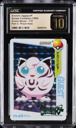 1999 POKEMON BANDAI CARDDASS ANIME PRISM HOLO ANCIENT JIGGLYPUFF CGC 10 PRISTINE - Image 1