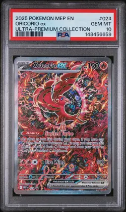 2025 POKEMON MEP EN-ME BLACK STAR PROMO #024 ORICORIO EX PSA 10 - Image 1