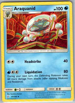 Araquanid 65/236 Non Holo SM - Cosmic Eclipse - Pokemon Card - NM - Image 1