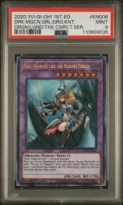 2020 1ST EDITION #EN006 DARK MAGICIAN GIRL THE DRAGON KNIGHT PSA 9 - Image 1