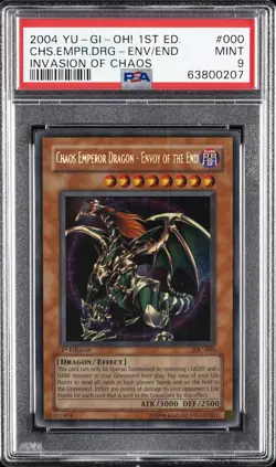 YU-GI-OH! IOC-INVASION OF CHAOS CHAOS EMPEROR DRAGON - ENVOY OF THE END PSA 9 - Image 1