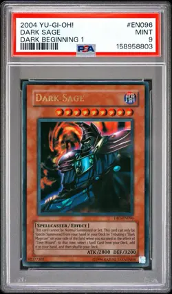 2004 Yu-Gi-Oh! Dark Sage Ultra Rare Unlimited DB1-EN096 PSA 9 - Image 1