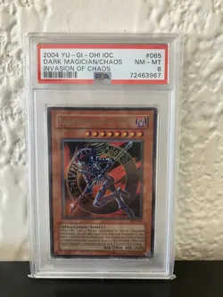2004 Yu-Gi-Oh! IOS Dark Magician/ CHAOS INVASION OF CHAOS PSA 8 - Image 1