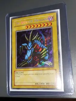 Yugioh! Tri Horned Dragon LOB-E000 Secret Rare *Oldschool* - Image 2