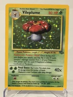 Pokemon TCG Vileplume Holo Unlimited Rare Card Jungle 15/64 - Image 1
