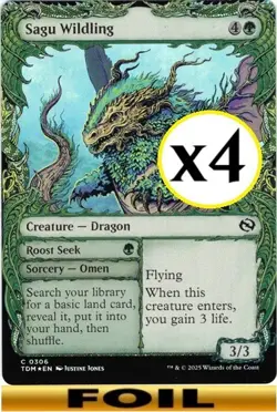 4x - Sagu Wildling - FOIL SHOWCASE - x4 - Tarkir: Dragonstorm - C NM MTG - Image 1