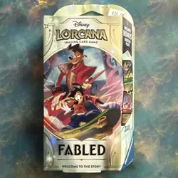 Ravensburger Disney Lorcana TCG Fabled Starter Deck 60 Cards Goofy/Max +Booster - Image 1