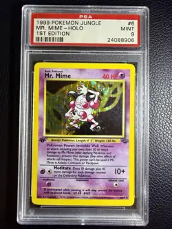 1999 Pokemon Jungle Mr. Mime 6/64 1st EDITION HOLO PSA 9 MINT - Image 1