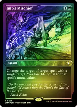 Imp's Mischief FOIL ETCHED - 0514 - Rare- Commander Masters CMM MTG - Image 1