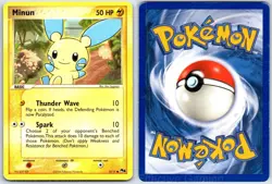 Minun 12/17 Common POP Series 1 Pokemon HP Sugimori - Image 3