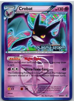 Crobat (Team Plasma) (Prerelease) BW51 Holo Promo Black And White Promo Pokemon - Image 1