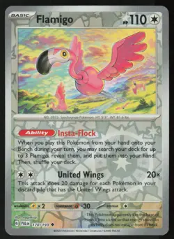 Flamigo 170/193 Uncommon Paldea Evolved Pokemon Reverse Holo Near Mint - Image 1