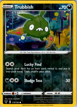 Trubbish - Reverse Holo - 110/185 - Pokemon TCG: Sword & Shield Vivid Voltage - Image 1