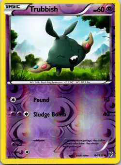 Trubbish 64/135 Common Plasma Storm Pokemon Reverse Holo NM - Image 1