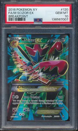 2016 Pokemon XY 120 Full Art M Scizor EX Breakpoint PSA 10 - 136567007 - Image 1