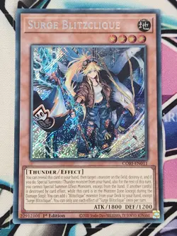 YUGIOH CORI-EN011 Surge Blitzclique Secret Rare 1ST EDITION - Image 1