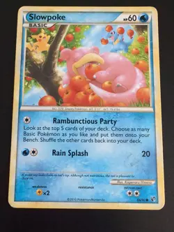 Pokemon TCG Slowpoke Undaunted 66/90 Regular Basic Common 2010 - Image 1
