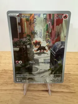Pokemon Litleo Full Art Holo Rare 139/132 Me01: Mega Evolution Basic HP 70 2025 - Image 1