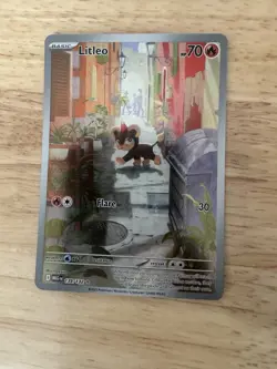 Pokemon Litleo Full Art Holo Rare 139/132 Me01: Mega Evolution Basic HP 70 2025 - Image 3