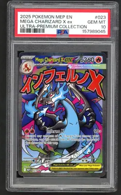 Pokemon Card PSA 10 Mega Charizard X Ex 023 Black Star Premium Collection Promo - Image 1