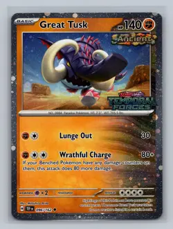Great Tusk 096/162 Holo Miscellaneous Cards & Products Pokemon Stamped NM - Image 1