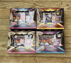 4x Shining Fates Mad Party Pin Collection Boxes Pokemon TCG Complete Set Of 4 - Image 1