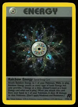 Rainbow Energy 17/82 Unlimited Holo Rare Team Rocket Pokemon Card - Image 1