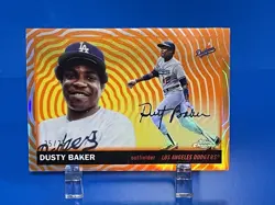 2025 Topps Chrome Platinum Dusty Baker #391 Orange Vibrations Refractor 25/25 - Image 1