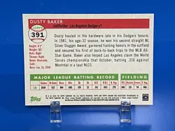 2025 Topps Chrome Platinum Dusty Baker #391 Orange Vibrations Refractor 25/25 - Image 3
