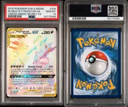 2019 Pokemon Sun & Moon Unified Minds Secret FA MegaSableye Tyranitar GX PSA 10 - Image 3