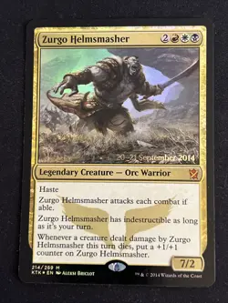 1x Foil Zurgo Helmsmasher (214) Prerelease Promo Khans of Tarkir LP MTG Magic x1 - Image 1