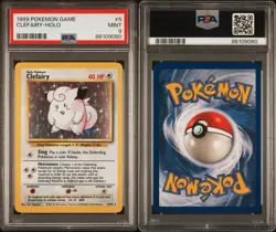 1999 POKEMON BASE SET UNLIMITED #5 CLEFAIRY - HOLO - PSA 9 MINT - Image 5
