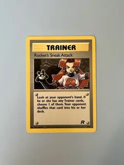 Pokemon Team Rocket TRAINER ROCKET'S SNEAK ATTACK 72/82 Rare Unlimited Ed TCG - Image 1