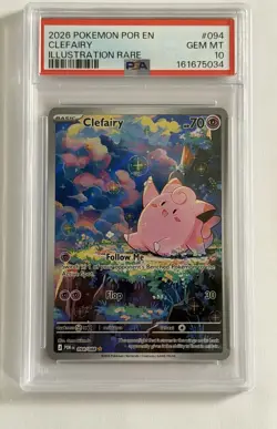 Clefairy 094/088 Me03: Perfect Order Illustration Rare PSA 10 - Image 1