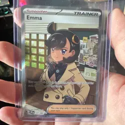 Pokemon TCG Emma 107/086 Crimson Invasion Secret Rare Holo Full Art Trainer - Image 1