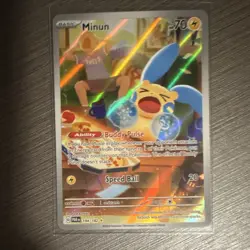 Pokemon SV04 Paradox Rift Minun 194/182 Illustration Rare Holo Basic 70 HP EN - Image 2