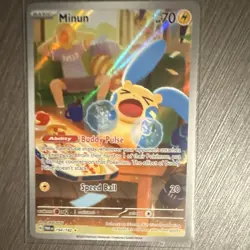 Pokemon SV04 Paradox Rift Minun 194/182 Illustration Rare Holo Basic 70 HP EN - Image 5