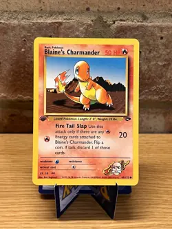 Blaine's Charmander 60/132 Common Gym Challenge Pokemon 1st Edition LP - Image 1