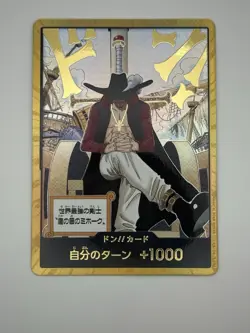 DON!! Card Dracule Mihawk Japanese One Piece Card Game Gold Alt Art - Image 1