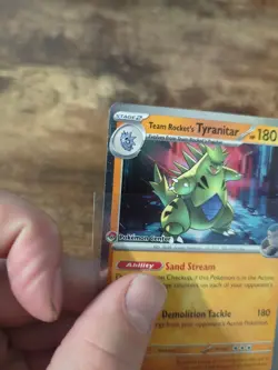 Team Rocket's Tyranitar 096/182 Pokemon Center Stamped Promo Destined Rivals LP - Image 3