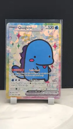 Pokemon Cracked Ice Holo Rainbow Boarder Cute Anime Quagsire Card - Image 1
